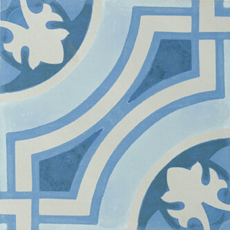 Hydraulic Tile 12" x 12" - Blue