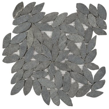 Pebblestone Flower Tile 11.81" x 11.81" - Black Lava