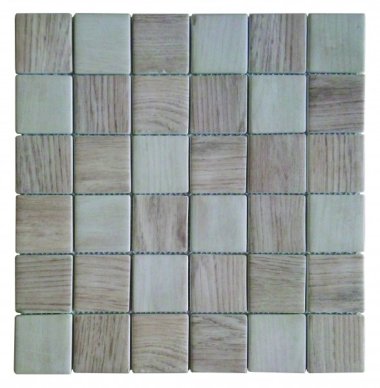 Glass Tile Recycled Mosaic 2" x 2" - Beige Mix