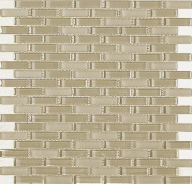 Cristallo Brick Blended Mosaic Tile 0.6" x 1.9" - Beige