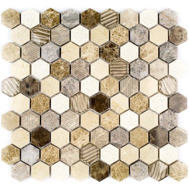 Surface Tech Hexagon Tile 11.25" x 10.88" - Caramel