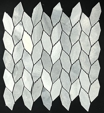 Marble Stone Tile Elongated Hexagon Mosaic 12" x 12" - Ice Grey