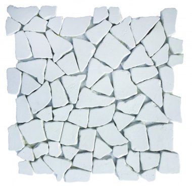 Reconstituted Stone Tile Mosaic Interlocking 12" x 12" - Paladiana White