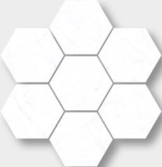 Carrara Tile Hex 3" x 3" - Carrara