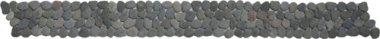 Pebble Rectified Matte Interlocking Border 4" x 12" - Grey