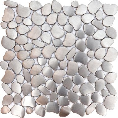 Metal Tile Brushed Inox Interlocking 12,2" x 12,2" - Silver