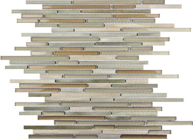 Cascades Ash Mosaic Tile - 11.8" x 11.8" - Gray, Brown