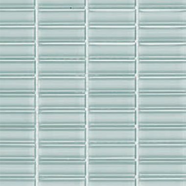 Cristallo Stacked Mosaic Tile 0.6" x 1.9" - Aqua