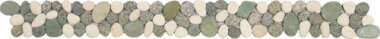 Pebble Speckled Rectified Matte Interlocking Border 4" x 12" - Mix Green/White