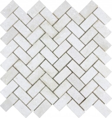 Marble Stone Tile Mosaic Sand blasted 11.8" x 12" - White