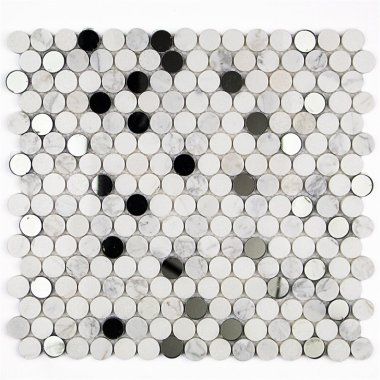 Vision Circles Tile 11.25" x 12.75" - Carrara and Thassos