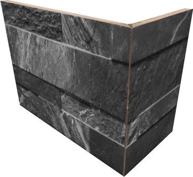 Gioia 3D Wall Outer Corner Tile 8.25" x 4.5" - Nero