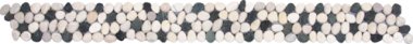 Pebble Rectified Matte Interlocking Border 4" x 12" - Mix White/Black