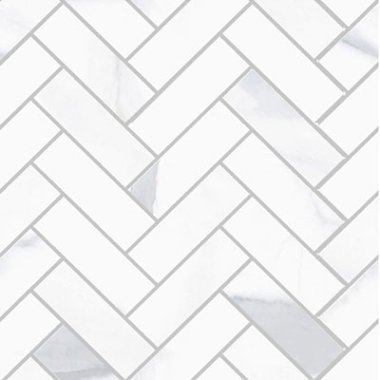 Themar Herringbone Tile 11.81" x 11.81" - Statuario Venato