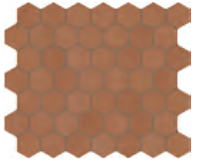 Moroccan Concrete Hex 1-1/2" x 1-1/2" Mosaic Tile 12" x 10" - Terra Cotta MC56
