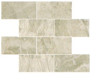 Fossil Tile Mosaic 3" x 6" - Light Grey