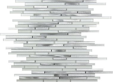 Cascades Stainless Mosaic Tile - 11.8" x 11.8" - White