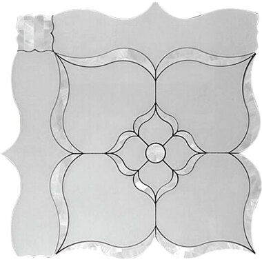 Waterjet Coastal Flower 12" x 12" - White