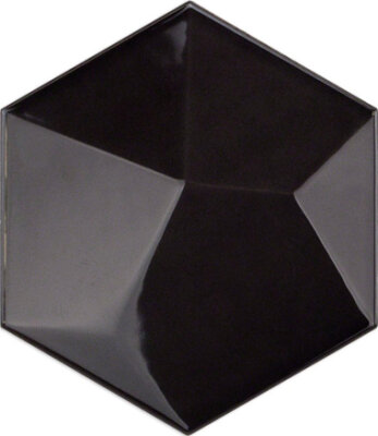 Hexagono Tile Piramidal Brillo 6" x 6" - Grafito