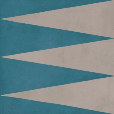 Bati Orient Cement Tile Decor Modern Triangle 8" x 8" - Deep Blue/Beige