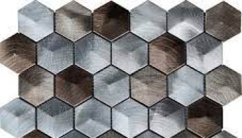 Glass Tile Aluminum Hexagon Mosaic 12