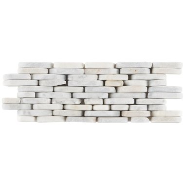 Pebblestone Stacked Sliced Tile 4" x 10.75" - Carrara