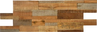 Bati Orient Wood-Look Mix Interlocking Mosaic Tile - 8" x 21" - Natural