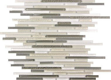 Cascades Shimmer Mosaic Tile - 11.8" x 11.8" - White, Gray, Beige
