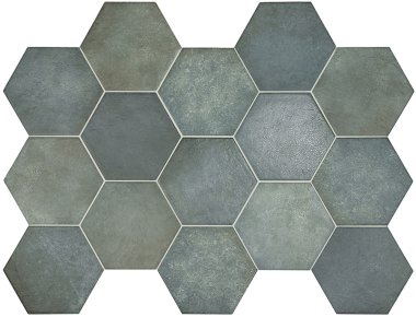 Heritage Hexagon Tile 7" x 8" - Indigo