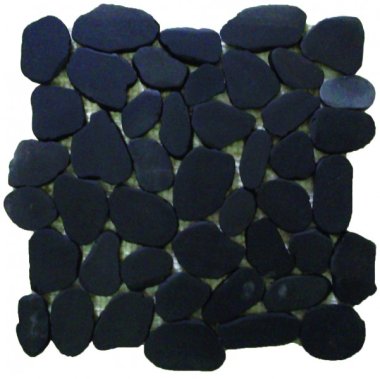 Pebble XL Sliced Interlocking 12" x 12" - Black