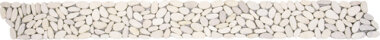 Pebble Sliced Matte Interlocking Border 4" x 12" - White