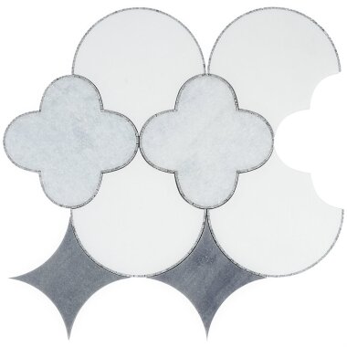 Fiore Decor Tile 16" x 16" - Azul