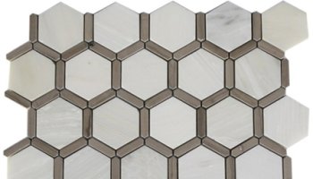 Honeycomb Stone Tile - Asian Statuary and Athens Gray