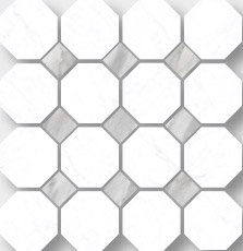 Carrara Tile Ottagona 2" x 2" - Carrara