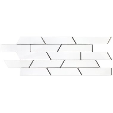 Oracle Trapezoid Wall Tile 10" x 24" - Crystalized Porc & Black Stainless Steel