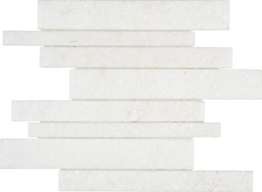 Marble Stone Tile Strip Blasted Mosaic 12" x 12" - White