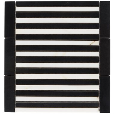 Avant Garde Linear Tile 7.87" x 8.30" - Calacatta/Black Jade