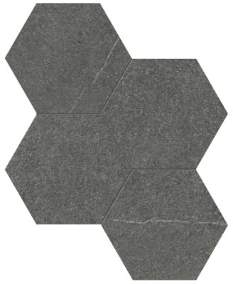 Mjork 6" Hexagon Mosaic Tile 6" x 6" - Carbon