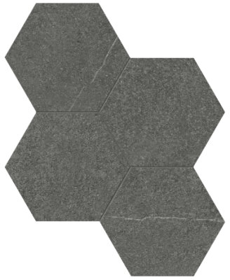 Mjork 6" Hexagon Mosaic Tile 6" x 6" - Carbon