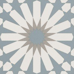 Anthology Smalta Etnic Aster Deco Tile 8" x 8" - Light Blue