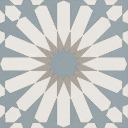 Anthology Smalta Etnic Aster Deco Tile 8" x 8" - Light Blue