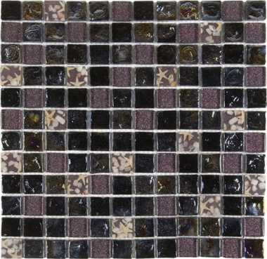 Marble Stone Tile Mosaic 1" x 1" - Mix Black/Grey