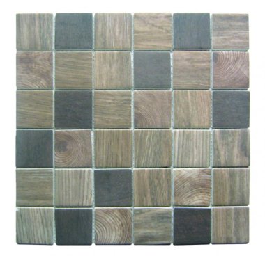 Glass Tile Recycled Mosaic 2" x 2" - Beige / Brown