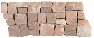 Marble Stone Cubic Opus Interlocking Border Mosaic Tile 5.5" x 12" - Cappuccino