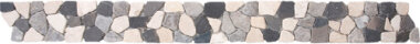 Marble Stone Tile Opus Mosaic Interlocking Border 4" x 12" - Mix White/Grey/Black