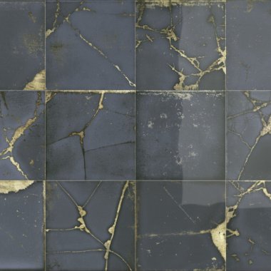 BeLike Deco Tile 8" x 8" - Blue Patch Gold