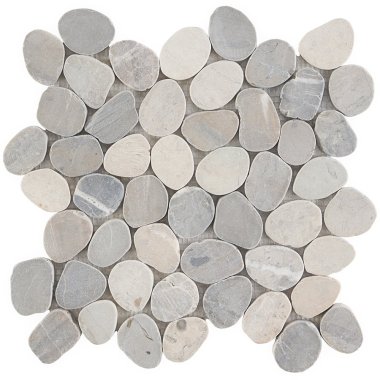 Pebblestone Sliced Round Tile 11.81" x 11.81" - Prambanan Grey
