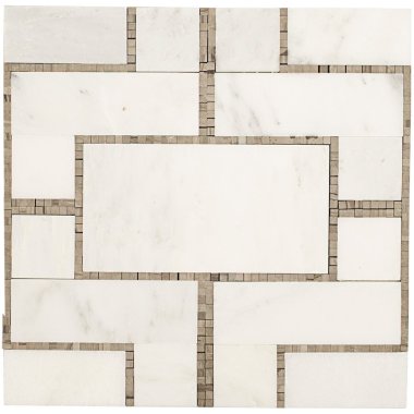 Mod Lux Stone Tile 11.5" x 11.75" - Athens Gray and Oriental White