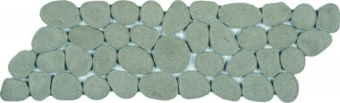 Reconstituted Pebble Interlocking Mosaic Tile Border - 4" x 12" - Grey