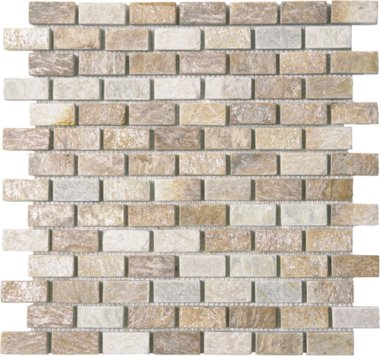 Quartzite Stone Tile Brick 3/4" x 1" - Beige